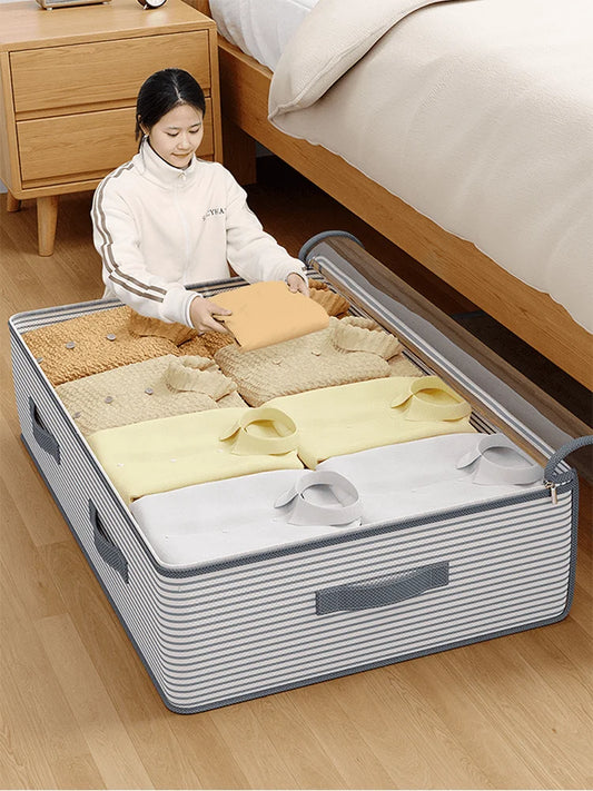 1PC  Perspective Sortable Underbed Storage Bag, Suitable for Home Sorted Storage, Quilt Storage, Portable for Travel